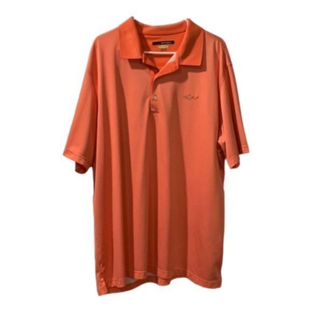 Greg Norman Play Dry Orange/Coral Polo Golf Shirt Size XXL EUC #0327 - Picture 1 of 8